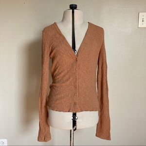 Caramel BP Ribbed Long Sleeved Top